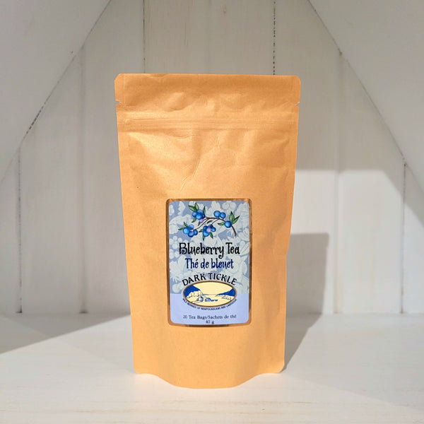 Large 40g bag of 20 tea bag sachets with black tea with blueberry flavor