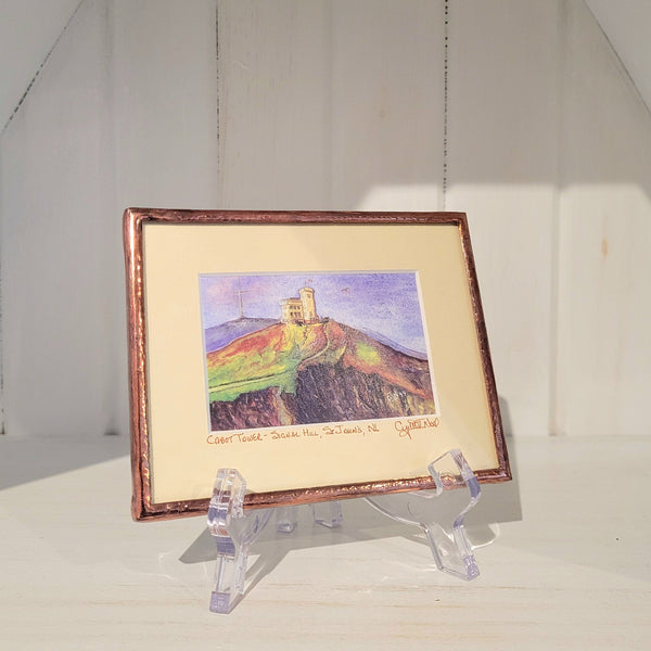 Copper framed and matted print called "Cabot Tower" by Cynthia Noel.