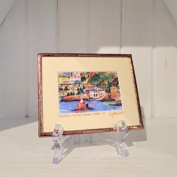 Copper framed and matted print called "Chain Rock" by Cynthia Noel.