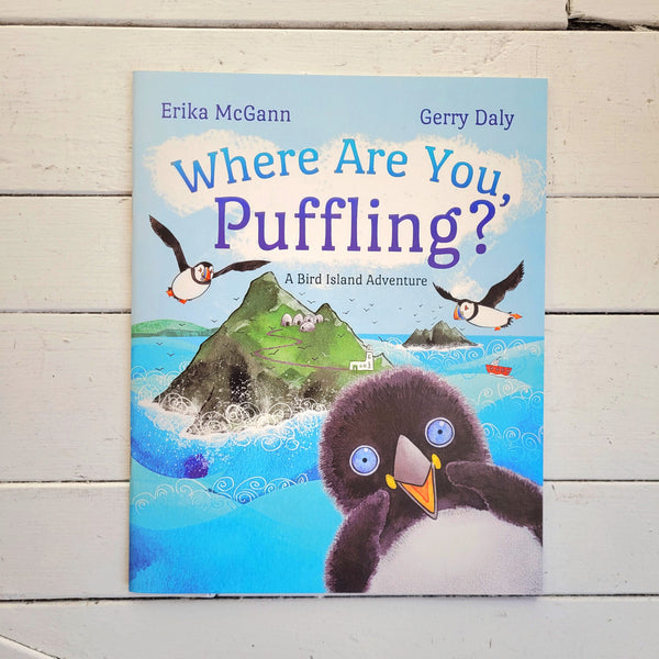 Book cover of 'Where Are You, Puffling?' on a wooden surface