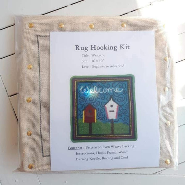 Large Molly Made rug hooking kit titled 'welcome'.