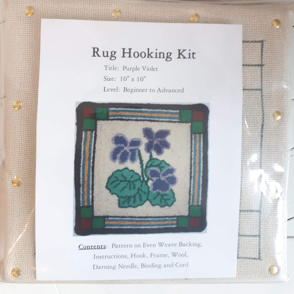 Large Molly Made rug hooking kit titled 'purple violet'.