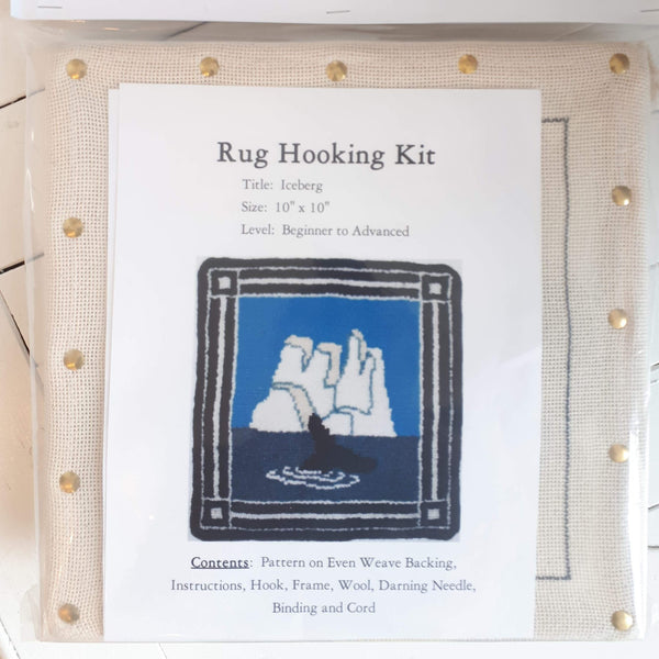 Large Molly Made rug hooking kit titled 'iceberg'.