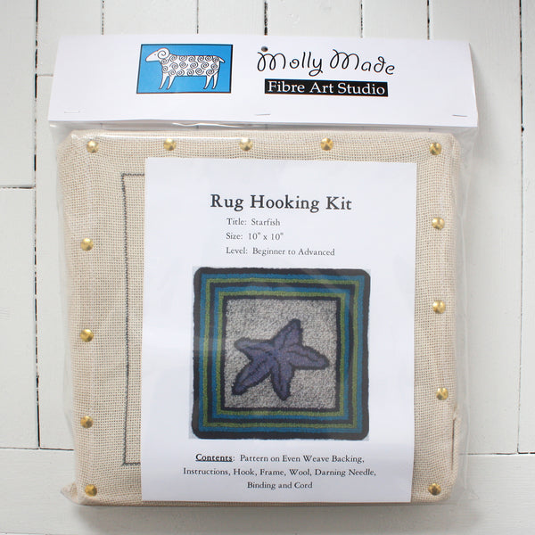 Molly Made Large Starfish rug hooking kit on white background